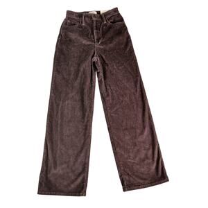 Universal Thread Pants Womens 6 Brown Corduroy High Waist Wide Leg Stretch NWT